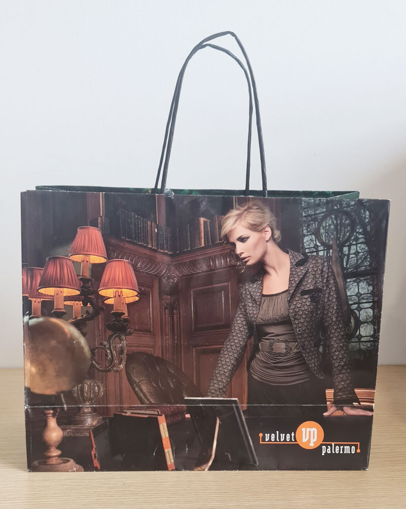 White kraft paper bag with offset printing
