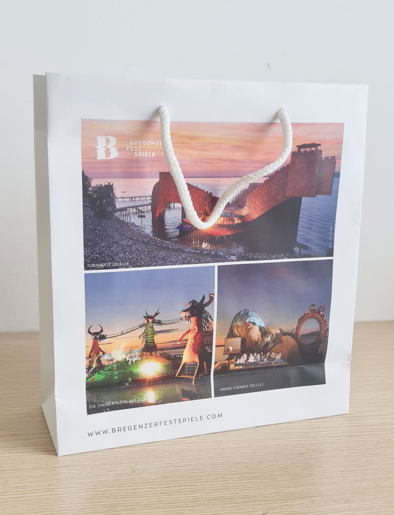 Paper gift bag with offset printing