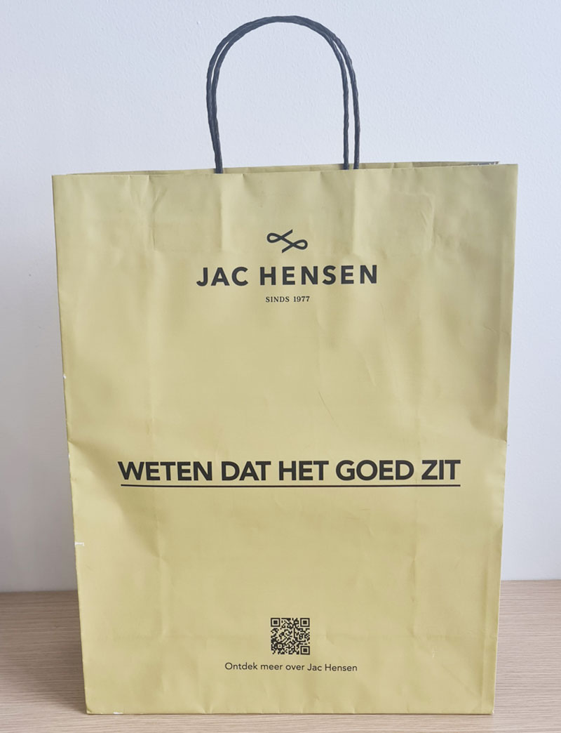 Kraft paper bag top fold with handle and full printing 120gsm customized logo